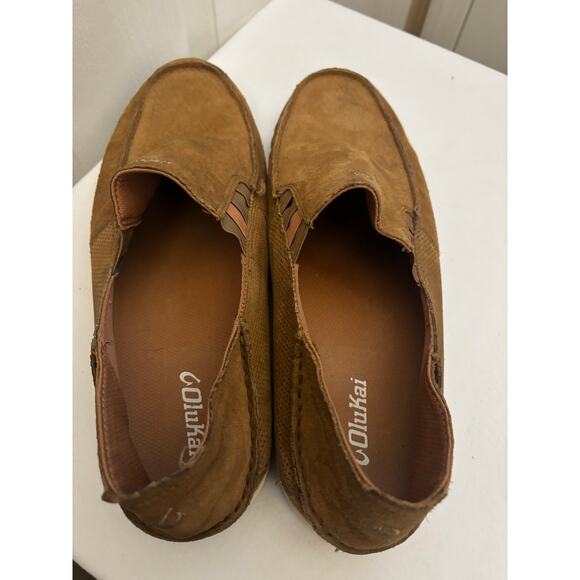 OluKai Pahono Slip On Shoes Mens 13 Brown Leather Comfort Casual Loafers main image 5